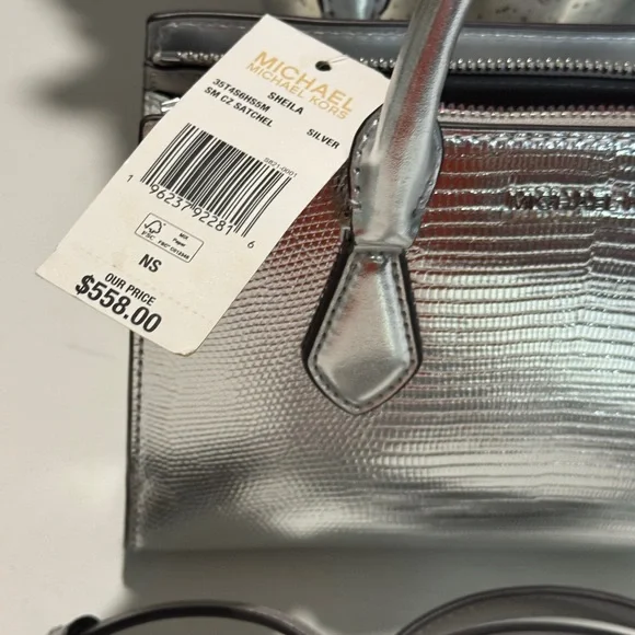 Michael Kors Silver Satchel with Modern Metallic Finish - Picture 3 of 6